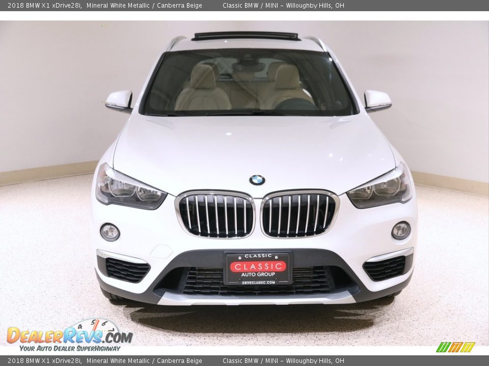 2018 BMW X1 xDrive28i Mineral White Metallic / Canberra Beige Photo #2