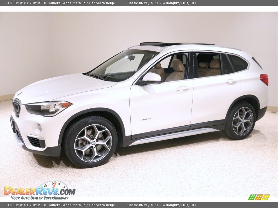 2018 BMW X1 xDrive28i Mineral White Metallic / Canberra Beige Photo #3