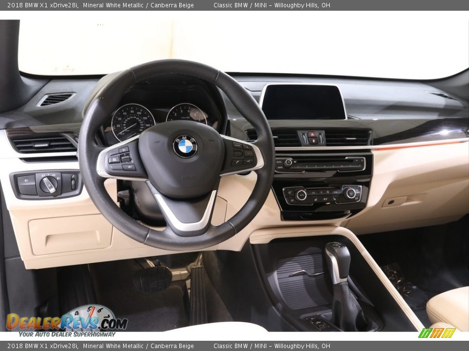 2018 BMW X1 xDrive28i Mineral White Metallic / Canberra Beige Photo #6