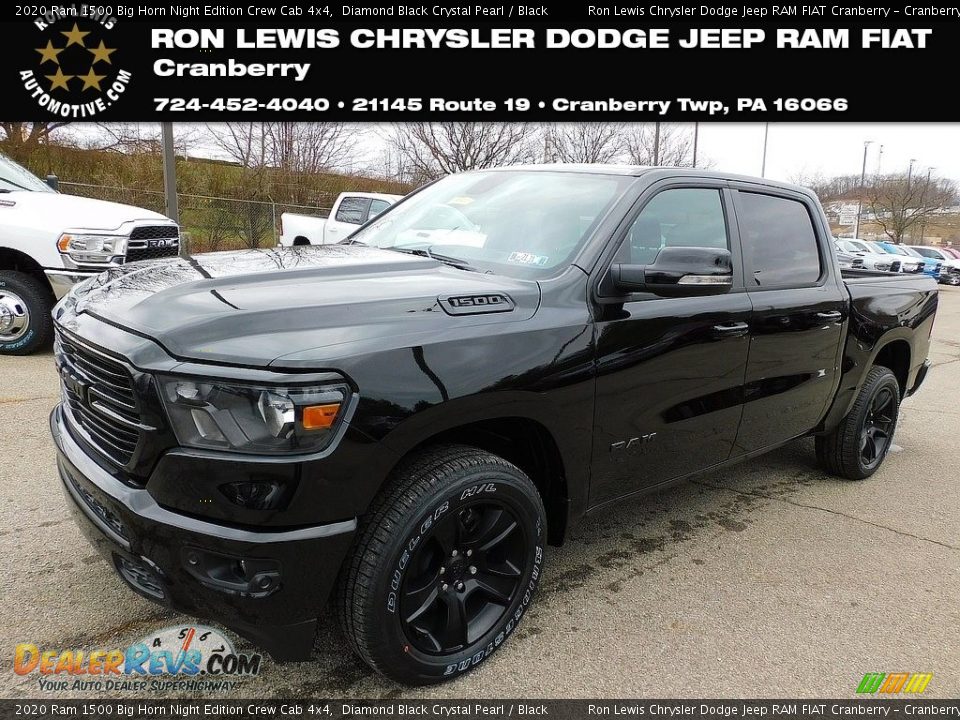 2020 Ram 1500 Big Horn Night Edition Crew Cab 4x4 Diamond Black Crystal Pearl / Black Photo #1