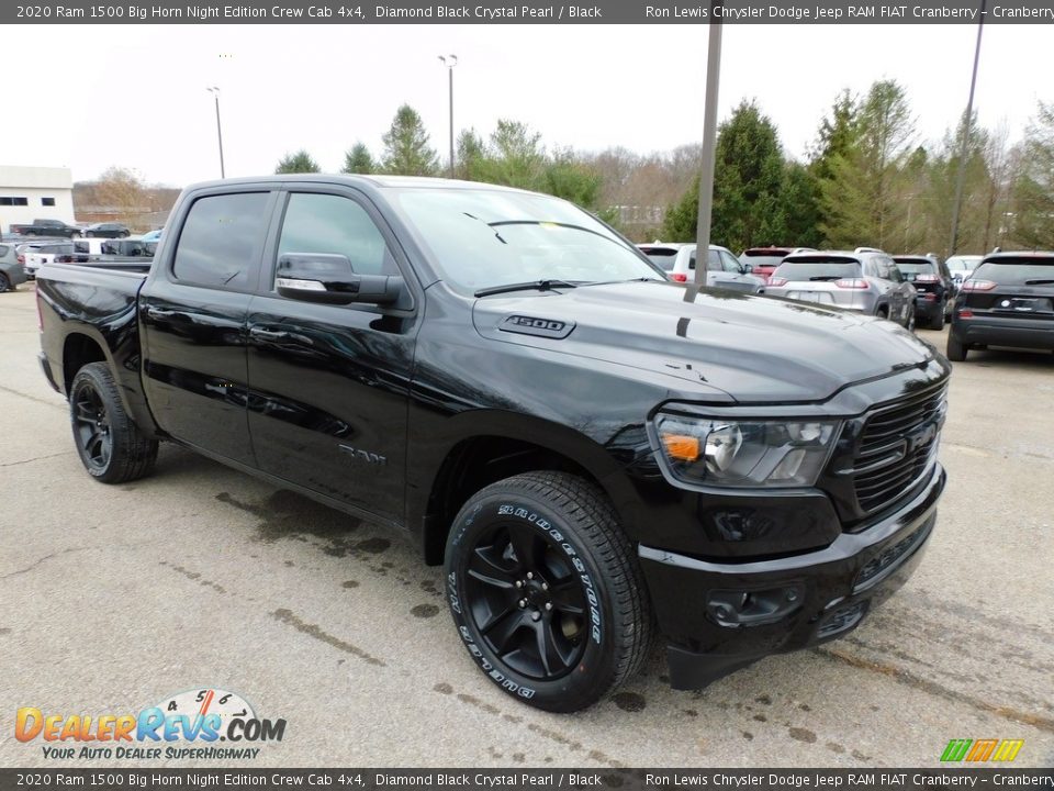 2020 Ram 1500 Big Horn Night Edition Crew Cab 4x4 Diamond Black Crystal Pearl / Black Photo #3