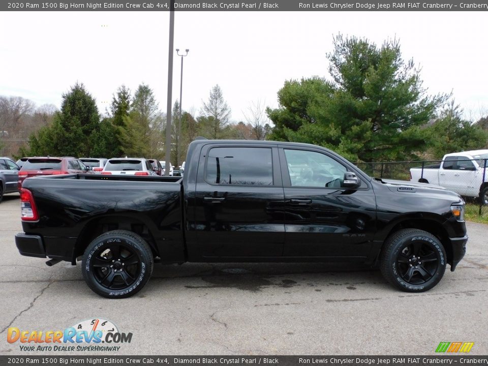 2020 Ram 1500 Big Horn Night Edition Crew Cab 4x4 Diamond Black Crystal Pearl / Black Photo #4