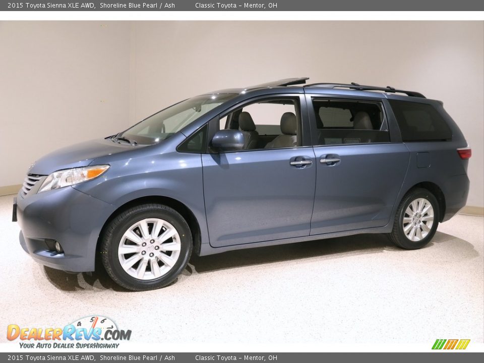 2015 Toyota Sienna XLE AWD Shoreline Blue Pearl / Ash Photo #3