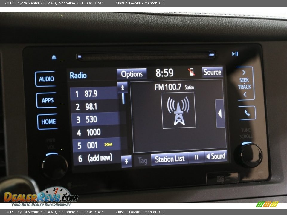 2015 Toyota Sienna XLE AWD Shoreline Blue Pearl / Ash Photo #12