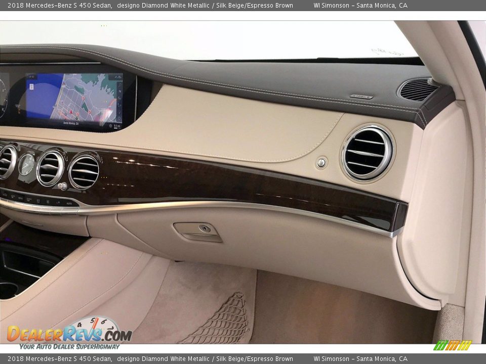 2018 Mercedes-Benz S 450 Sedan designo Diamond White Metallic / Silk Beige/Espresso Brown Photo #16