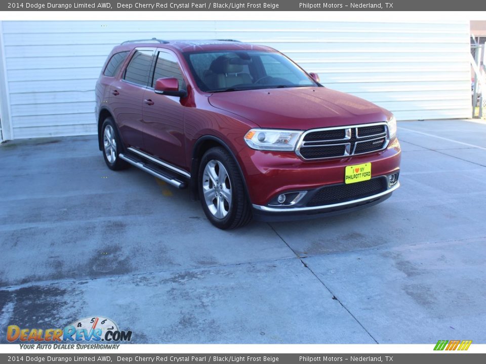2014 Dodge Durango Limited AWD Deep Cherry Red Crystal Pearl / Black/Light Frost Beige Photo #2
