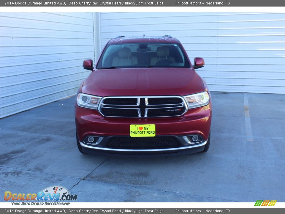 2014 Dodge Durango Limited AWD Deep Cherry Red Crystal Pearl / Black/Light Frost Beige Photo #3