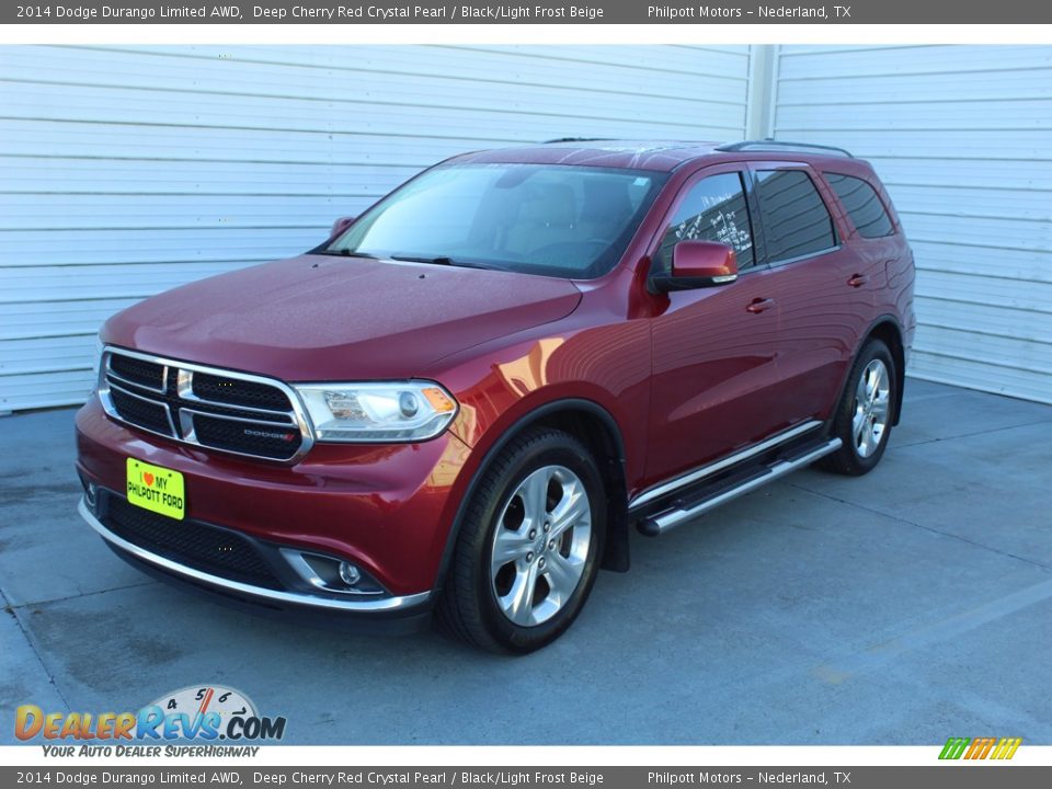 2014 Dodge Durango Limited AWD Deep Cherry Red Crystal Pearl / Black/Light Frost Beige Photo #4