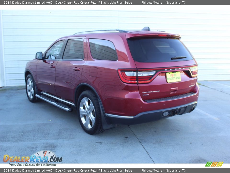 2014 Dodge Durango Limited AWD Deep Cherry Red Crystal Pearl / Black/Light Frost Beige Photo #8