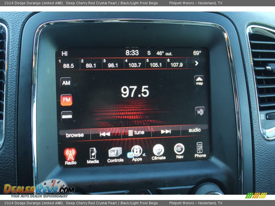 2014 Dodge Durango Limited AWD Deep Cherry Red Crystal Pearl / Black/Light Frost Beige Photo #20