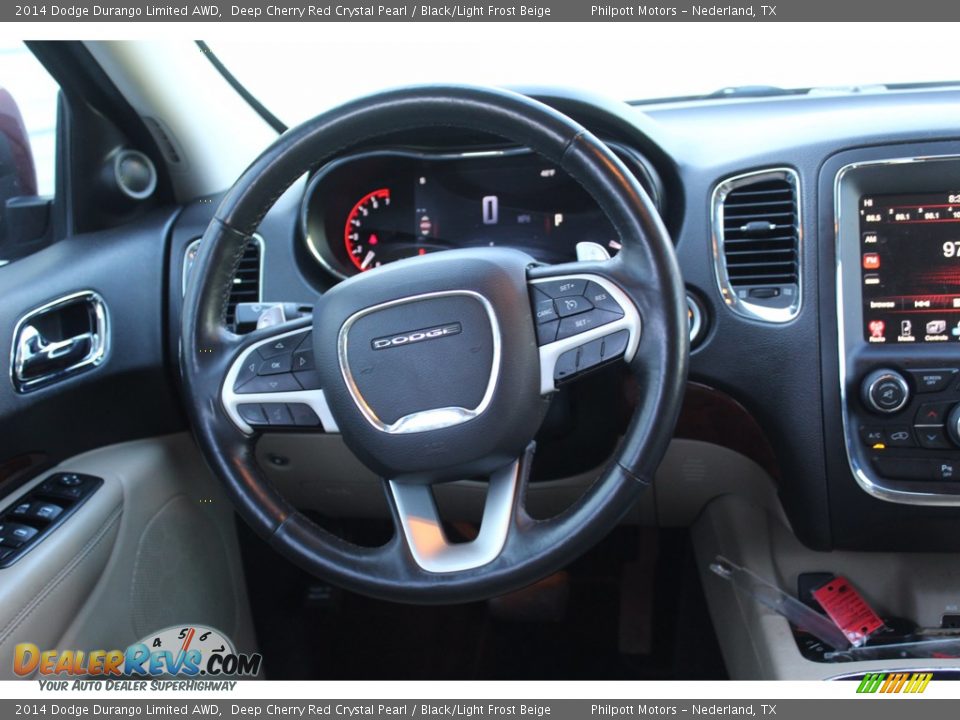 2014 Dodge Durango Limited AWD Deep Cherry Red Crystal Pearl / Black/Light Frost Beige Photo #27