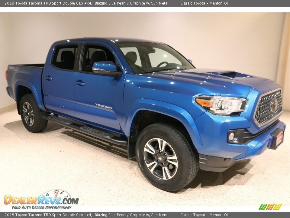 2018 Toyota Tacoma TRD Sport Double Cab 4x4 Blazing Blue Pearl / Graphite w/Gun Metal Photo #1