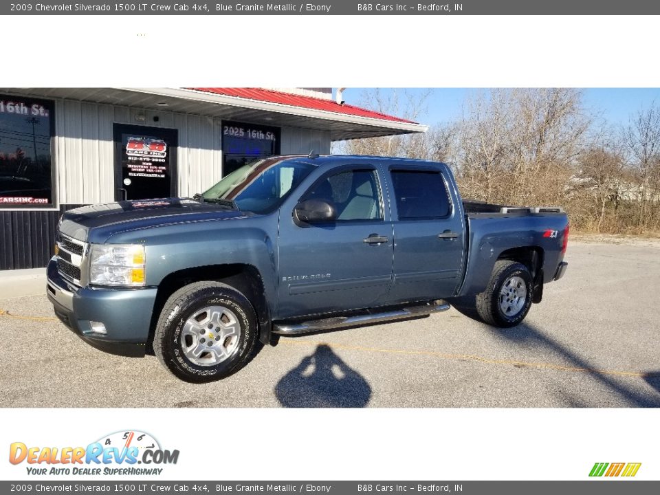 2009 Chevrolet Silverado 1500 LT Crew Cab 4x4 Blue Granite Metallic / Ebony Photo #1