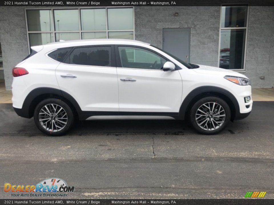 2021 Hyundai Tucson Limited AWD White Cream / Beige Photo #2