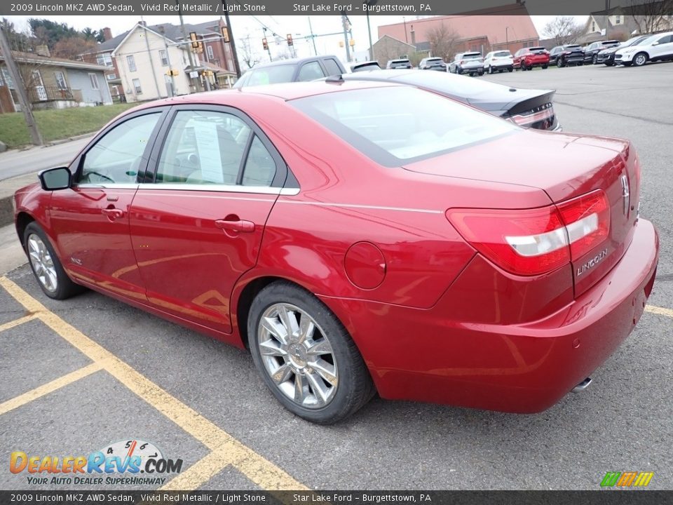 2009 Lincoln MKZ AWD Sedan Vivid Red Metallic / Light Stone Photo #2