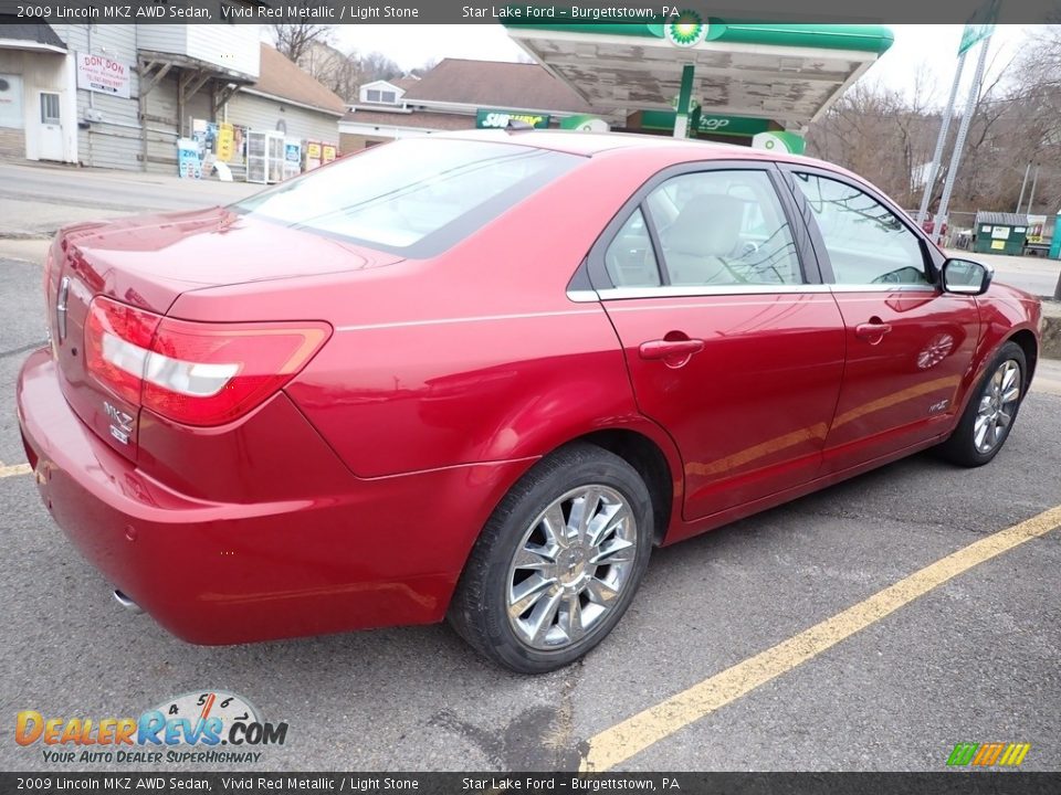 2009 Lincoln MKZ AWD Sedan Vivid Red Metallic / Light Stone Photo #3