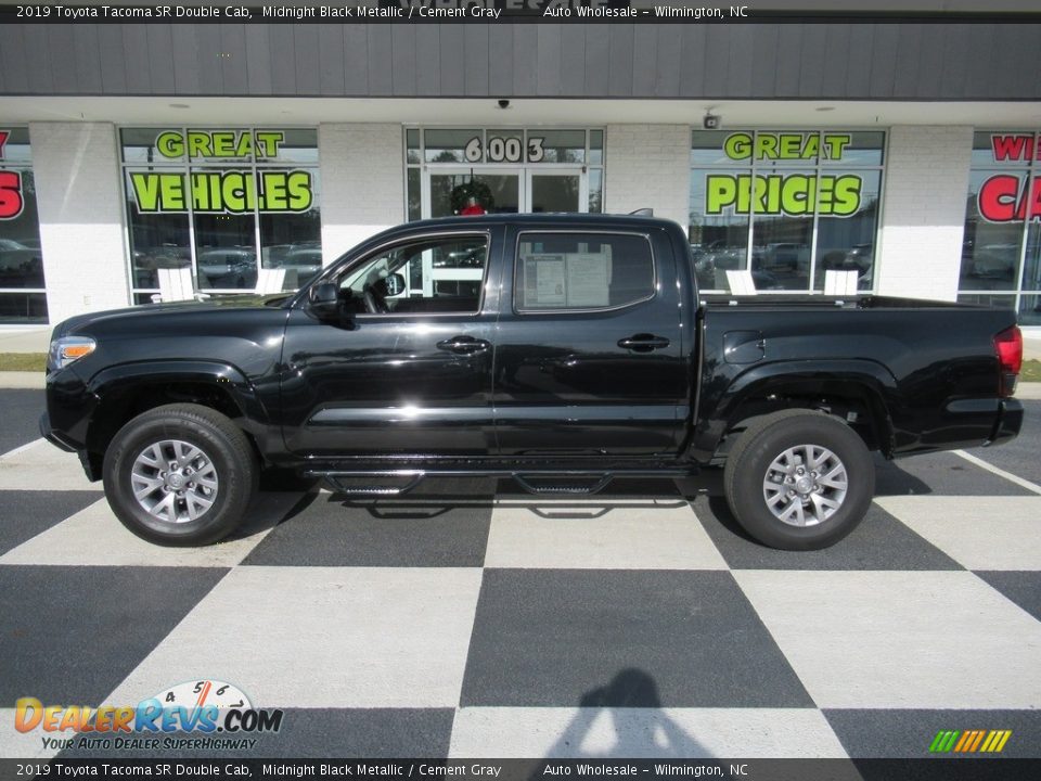 2019 Toyota Tacoma SR Double Cab Midnight Black Metallic / Cement Gray Photo #1