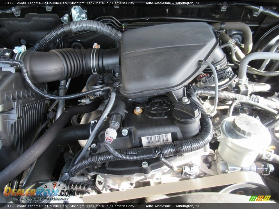 2019 Toyota Tacoma SR Double Cab Midnight Black Metallic / Cement Gray Photo #6