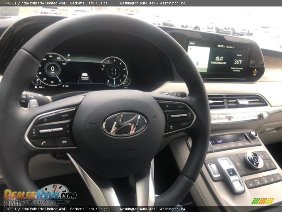 2021 Hyundai Palisade Limited AWD Becketts Black / Beige Photo #4