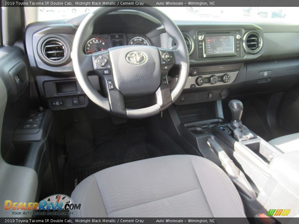 2019 Toyota Tacoma SR Double Cab Midnight Black Metallic / Cement Gray Photo #15