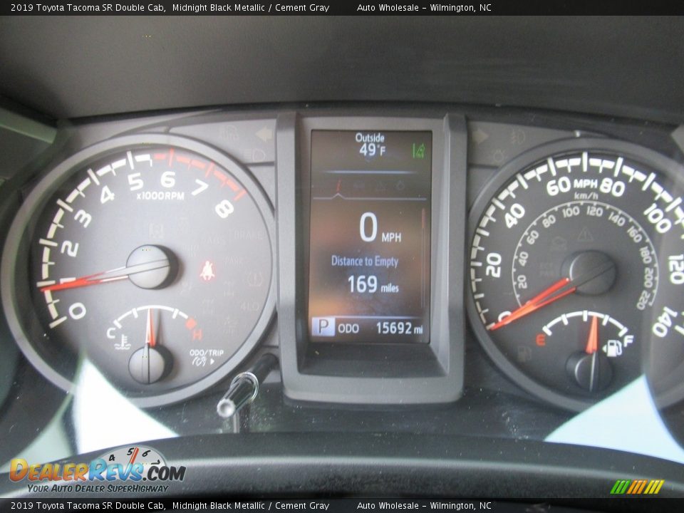 2019 Toyota Tacoma SR Double Cab Midnight Black Metallic / Cement Gray Photo #16