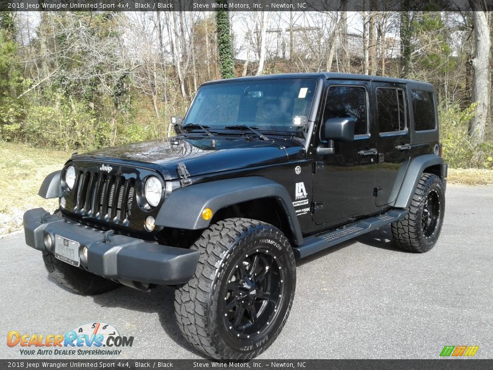 2018 Jeep Wrangler Unlimited Sport 4x4 Black / Black Photo #3