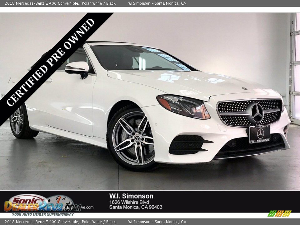 2018 Mercedes-Benz E 400 Convertible Polar White / Black Photo #1