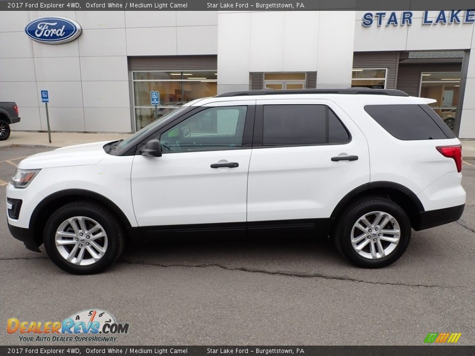 2017 Ford Explorer 4WD Oxford White / Medium Light Camel Photo #2