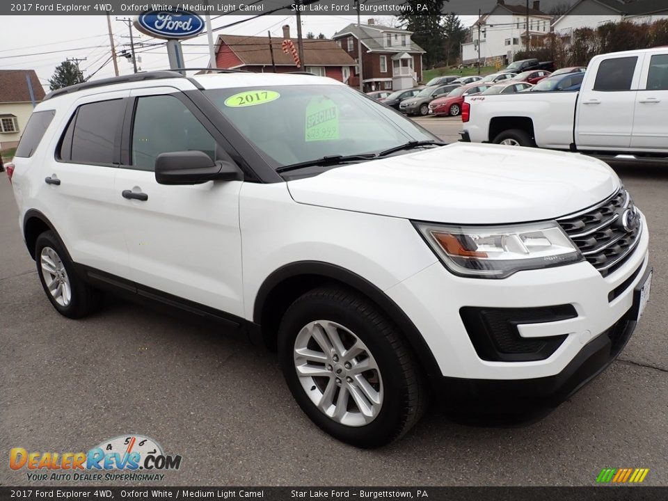 2017 Ford Explorer 4WD Oxford White / Medium Light Camel Photo #8