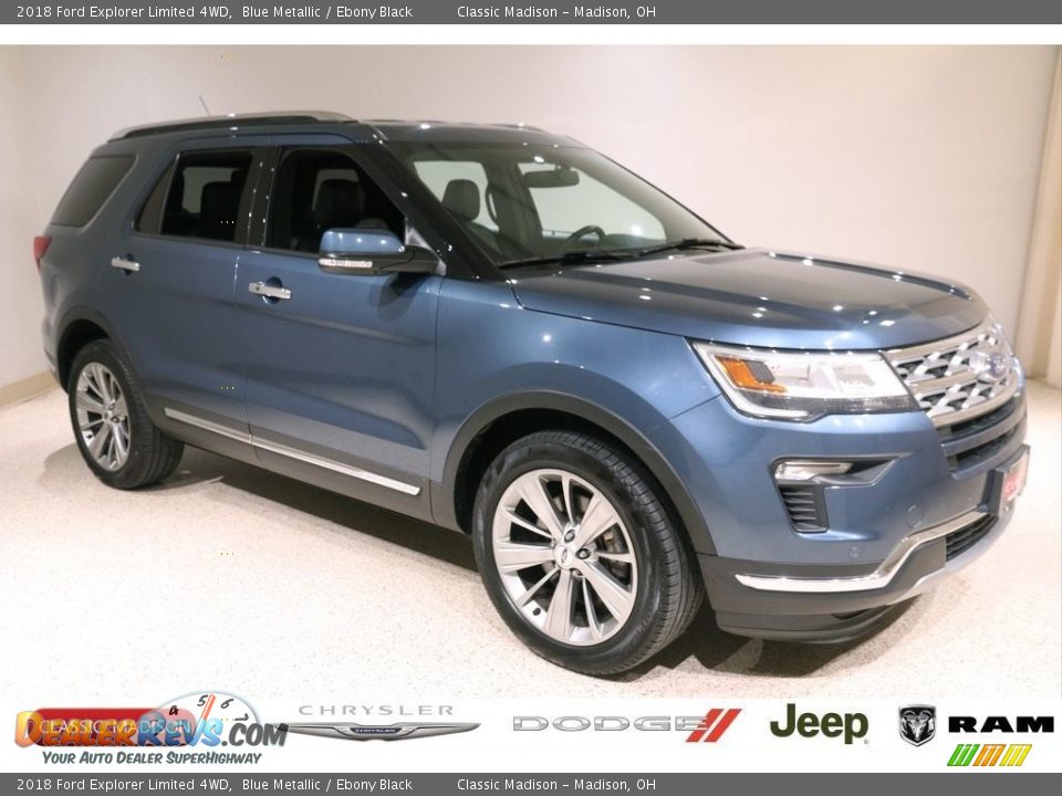 2018 Ford Explorer Limited 4WD Blue Metallic / Ebony Black Photo #1