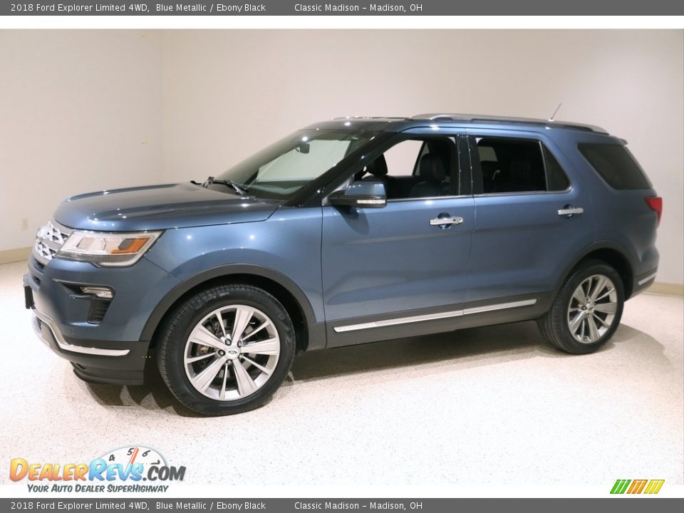 2018 Ford Explorer Limited 4WD Blue Metallic / Ebony Black Photo #3