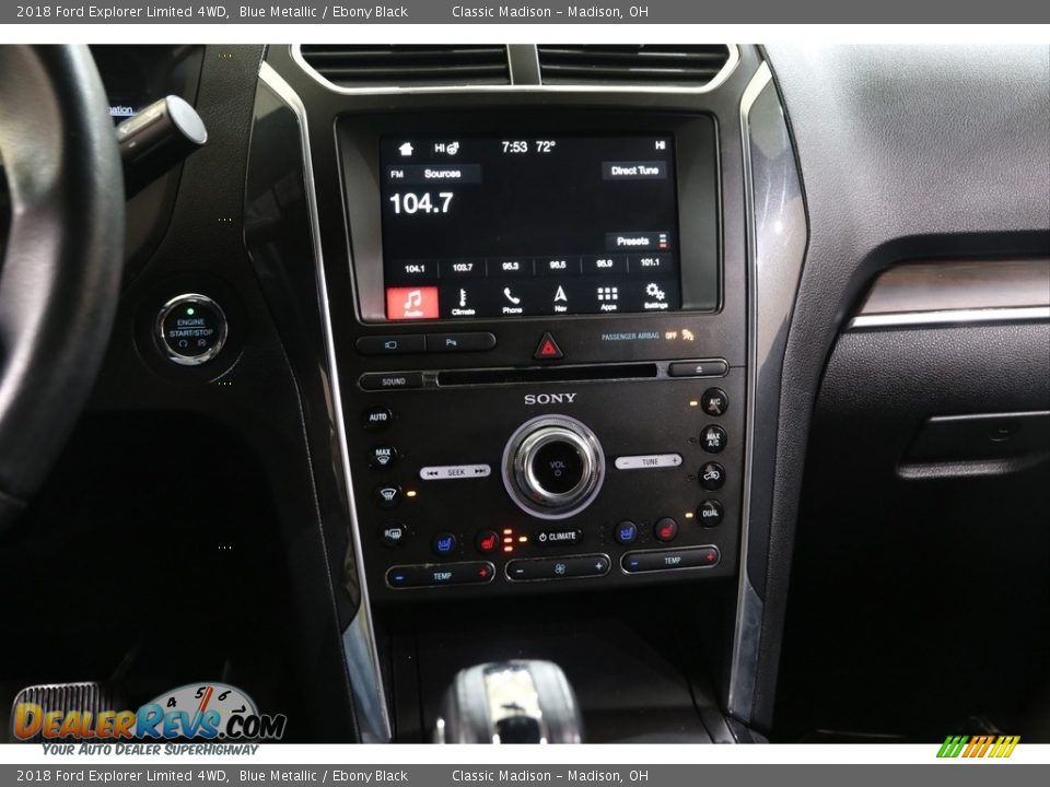 2018 Ford Explorer Limited 4WD Blue Metallic / Ebony Black Photo #10
