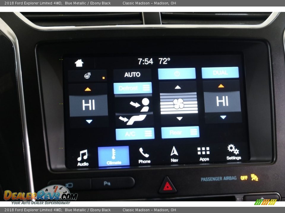 2018 Ford Explorer Limited 4WD Blue Metallic / Ebony Black Photo #11