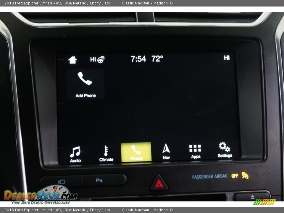 2018 Ford Explorer Limited 4WD Blue Metallic / Ebony Black Photo #12