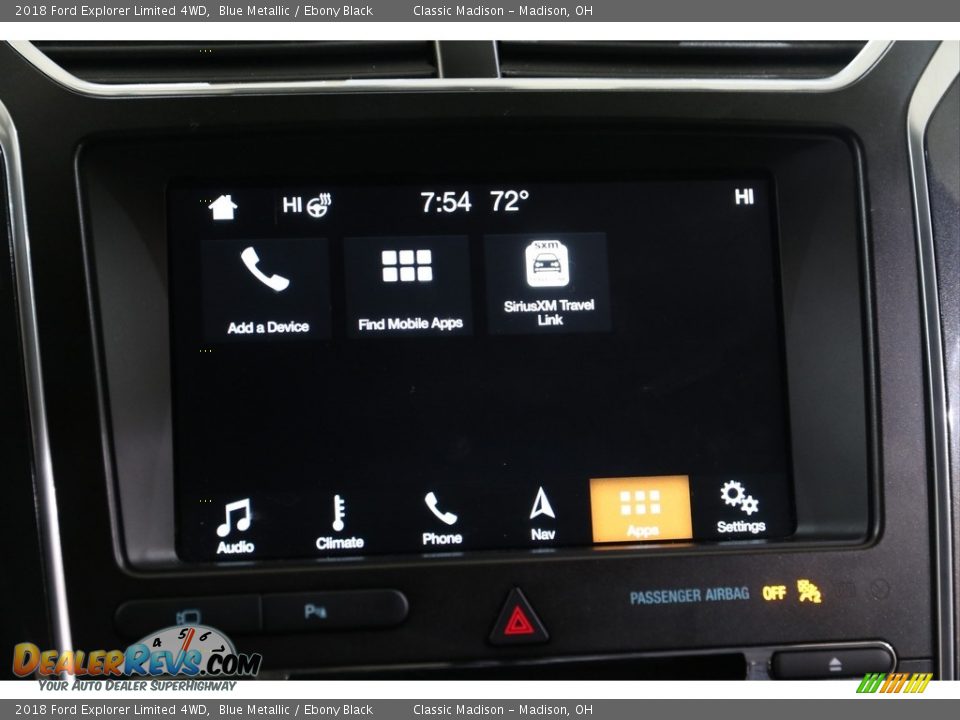 2018 Ford Explorer Limited 4WD Blue Metallic / Ebony Black Photo #14