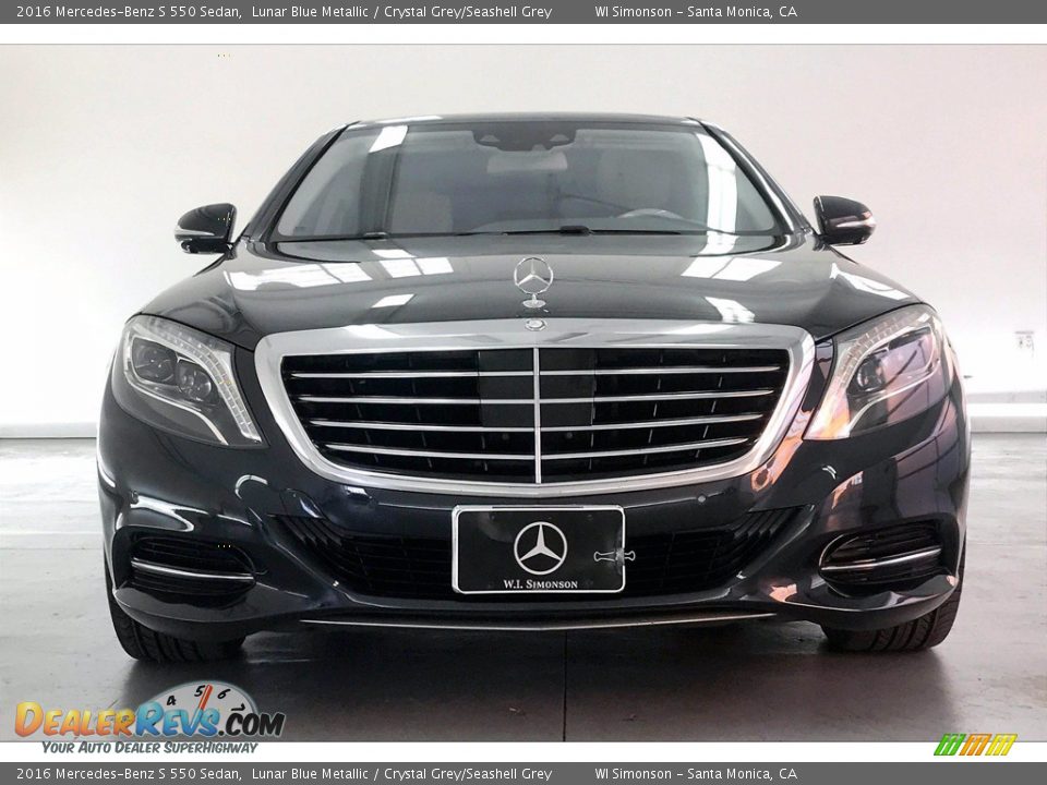 2016 Mercedes-Benz S 550 Sedan Lunar Blue Metallic / Crystal Grey/Seashell Grey Photo #2