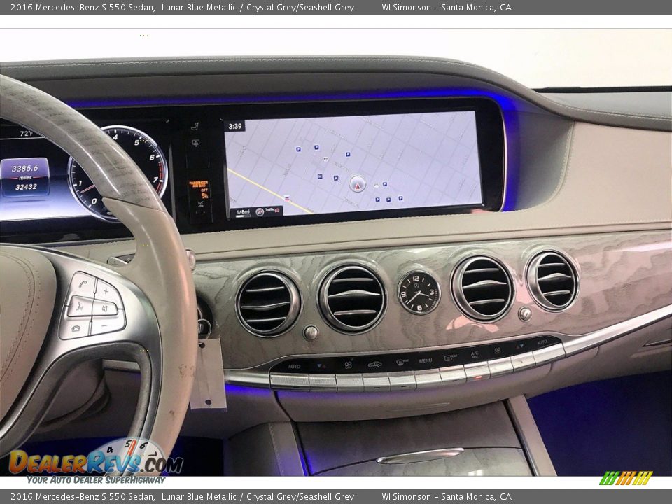 2016 Mercedes-Benz S 550 Sedan Lunar Blue Metallic / Crystal Grey/Seashell Grey Photo #5