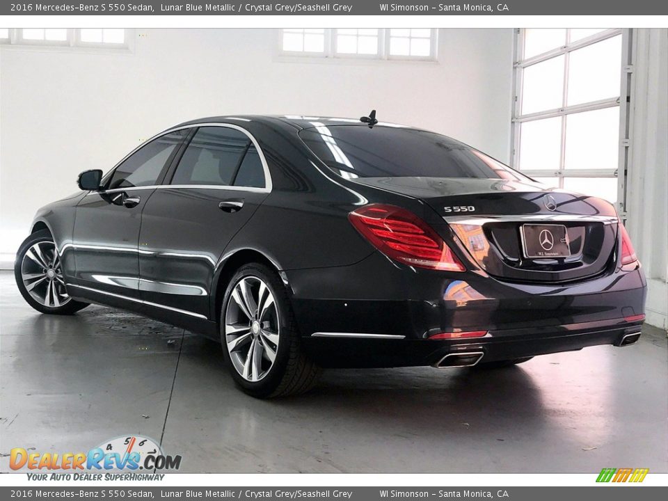 2016 Mercedes-Benz S 550 Sedan Lunar Blue Metallic / Crystal Grey/Seashell Grey Photo #10