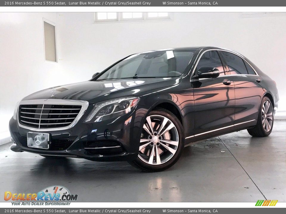 2016 Mercedes-Benz S 550 Sedan Lunar Blue Metallic / Crystal Grey/Seashell Grey Photo #12