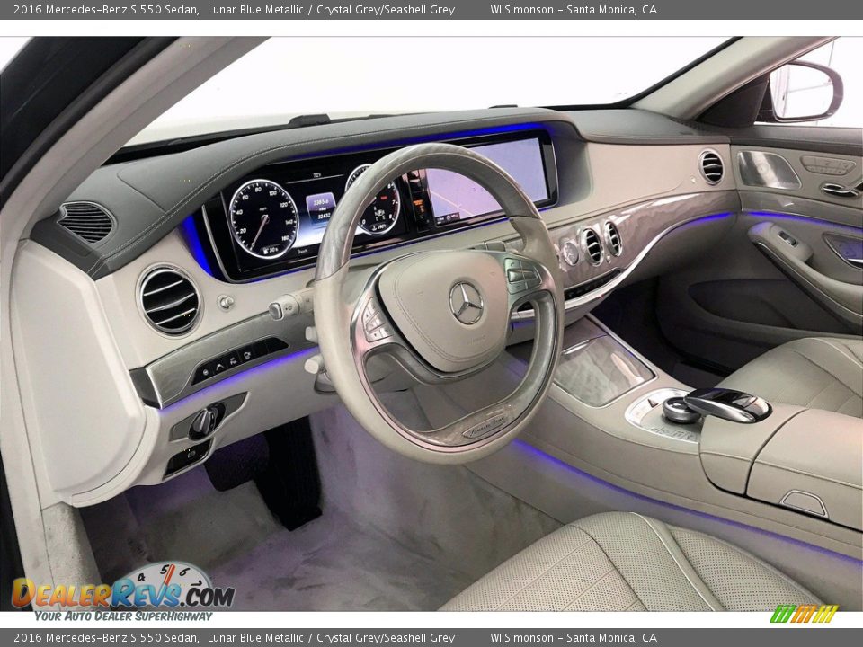 2016 Mercedes-Benz S 550 Sedan Lunar Blue Metallic / Crystal Grey/Seashell Grey Photo #14