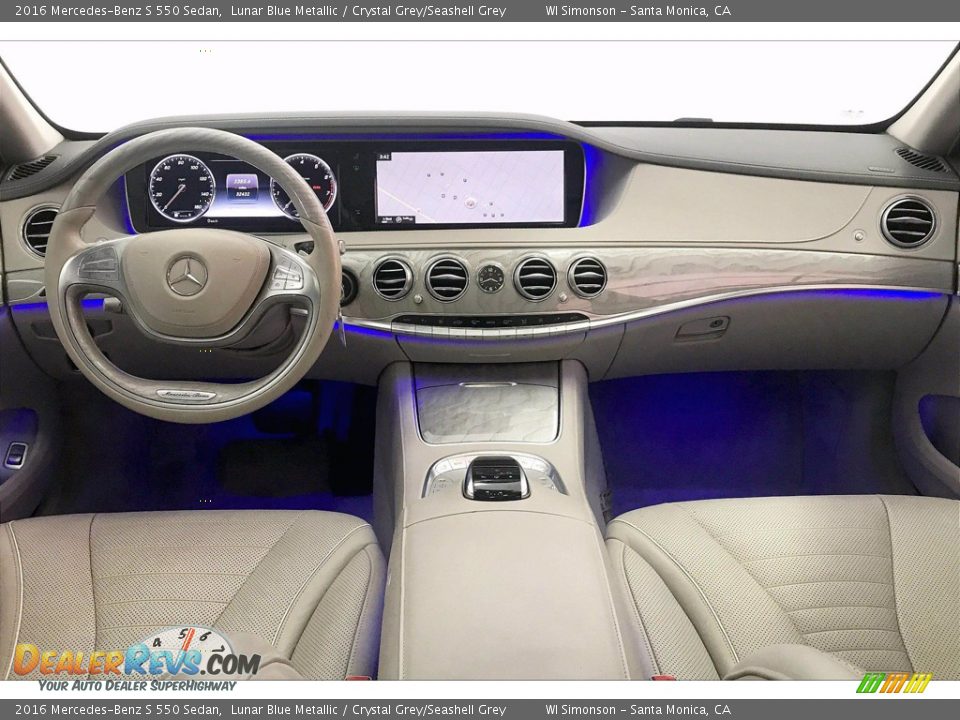 2016 Mercedes-Benz S 550 Sedan Lunar Blue Metallic / Crystal Grey/Seashell Grey Photo #15