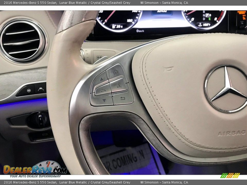 2016 Mercedes-Benz S 550 Sedan Lunar Blue Metallic / Crystal Grey/Seashell Grey Photo #21