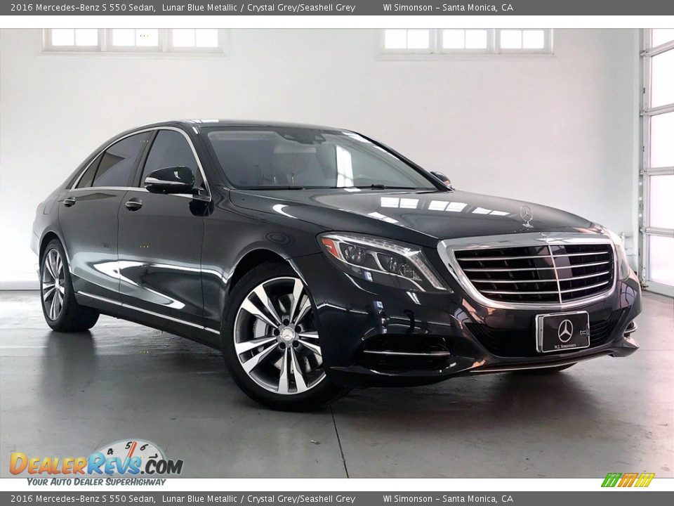 2016 Mercedes-Benz S 550 Sedan Lunar Blue Metallic / Crystal Grey/Seashell Grey Photo #34