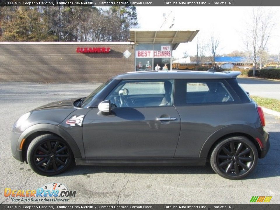 2014 Mini Cooper S Hardtop Thunder Gray Metallic / Diamond Checked Carbon Black Photo #7