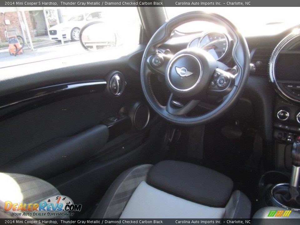 2014 Mini Cooper S Hardtop Thunder Gray Metallic / Diamond Checked Carbon Black Photo #12