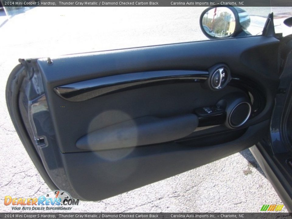 2014 Mini Cooper S Hardtop Thunder Gray Metallic / Diamond Checked Carbon Black Photo #18