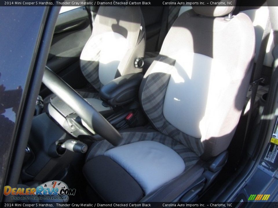 2014 Mini Cooper S Hardtop Thunder Gray Metallic / Diamond Checked Carbon Black Photo #19