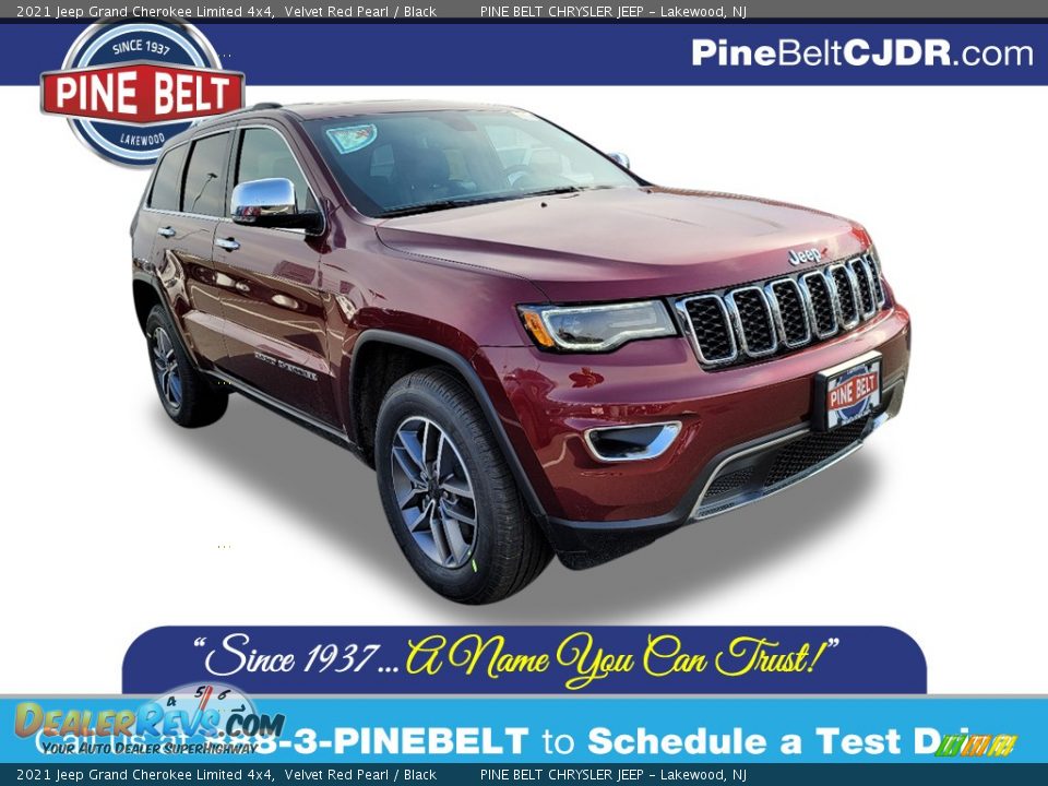 2021 Jeep Grand Cherokee Limited 4x4 Velvet Red Pearl / Black Photo #1