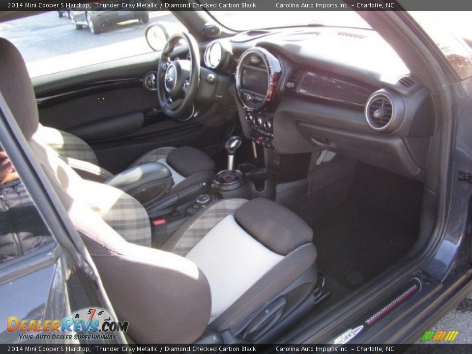2014 Mini Cooper S Hardtop Thunder Gray Metallic / Diamond Checked Carbon Black Photo #22