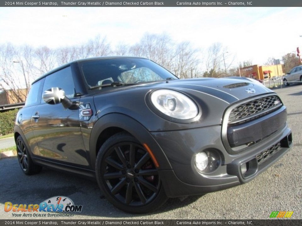 2014 Mini Cooper S Hardtop Thunder Gray Metallic / Diamond Checked Carbon Black Photo #28